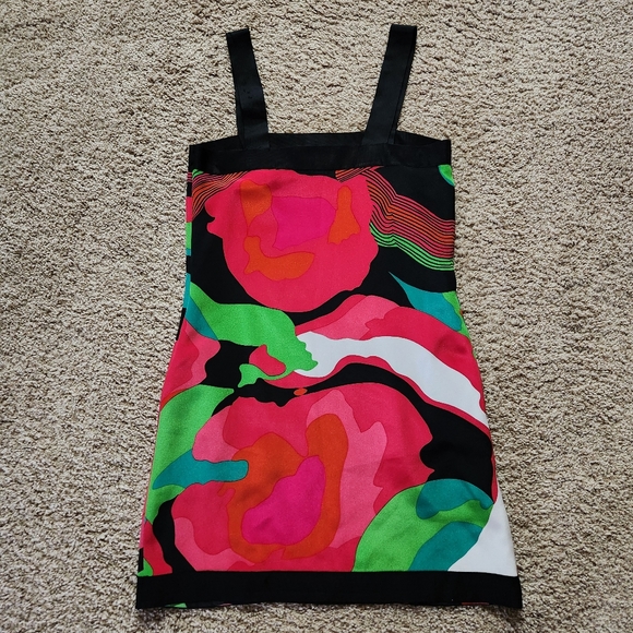 JB By Julie Brown silk sheath dress Size 4 Color pink orange green black  blue - Picture 11 of 11